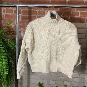 Zara cableknit sweater with mock neck